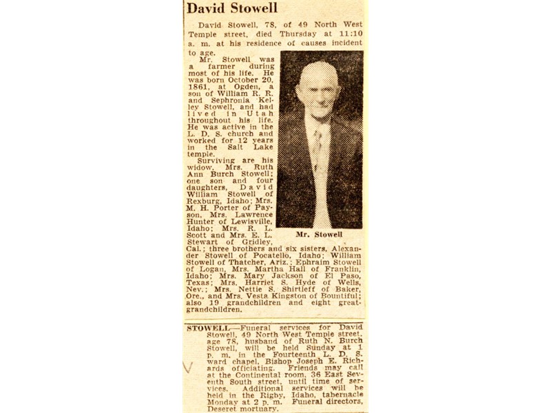 David Stowell's Obituary